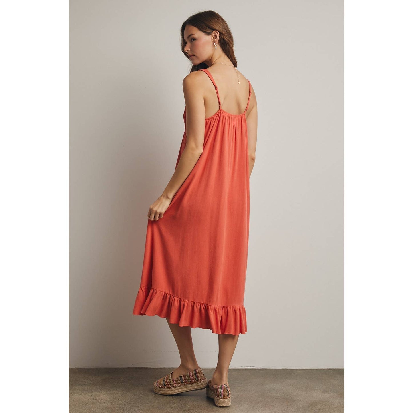 Sleeveless Ruffle Trim Mini Dress