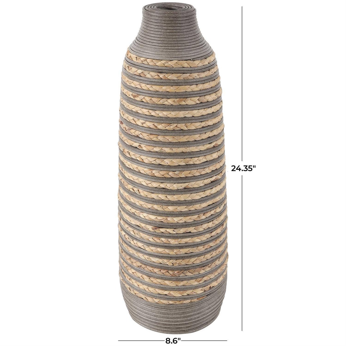 Gray & Natural Seagrass Floor Vase - 24.5"