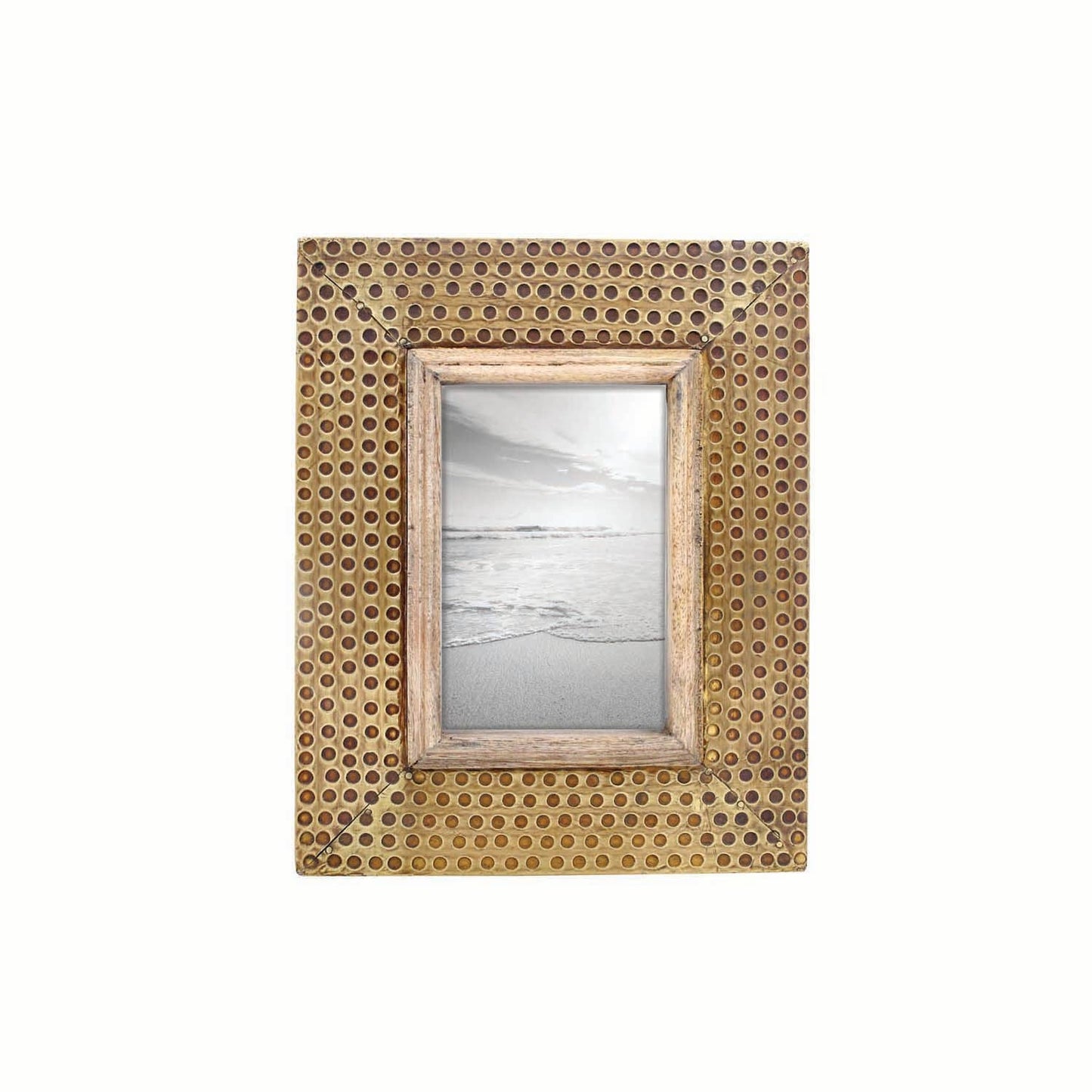 Brass 4x6 Photo Distressed Hammered Metal Picture Frame