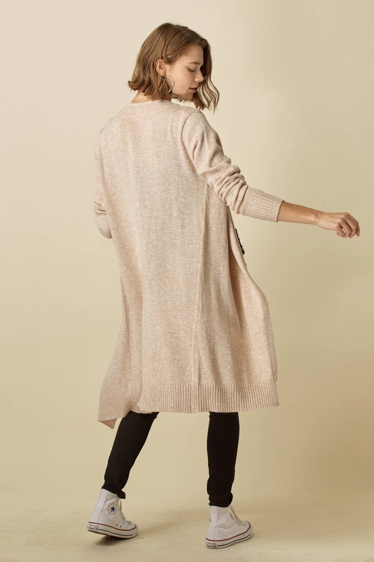 Long Sleeve Open Cardigan - 1497C-1