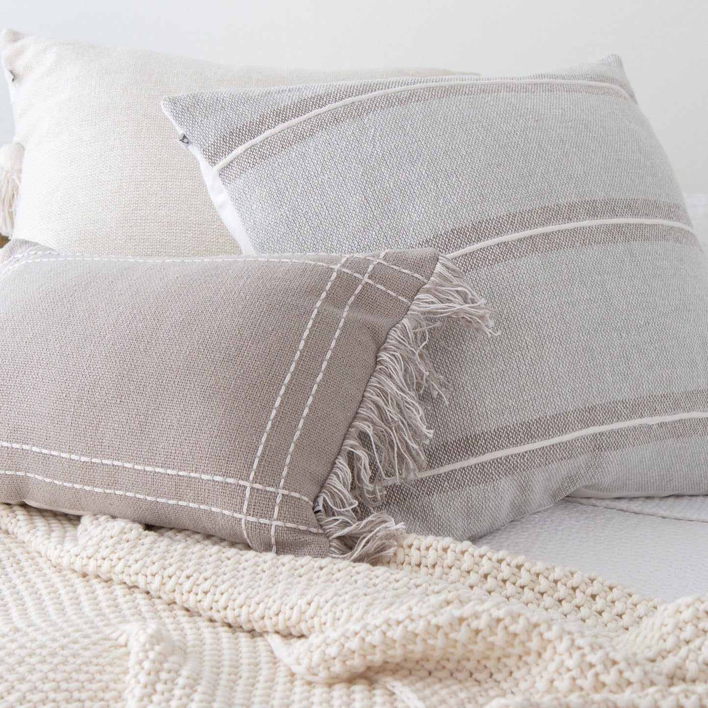 Striped Textured Pillow Cover