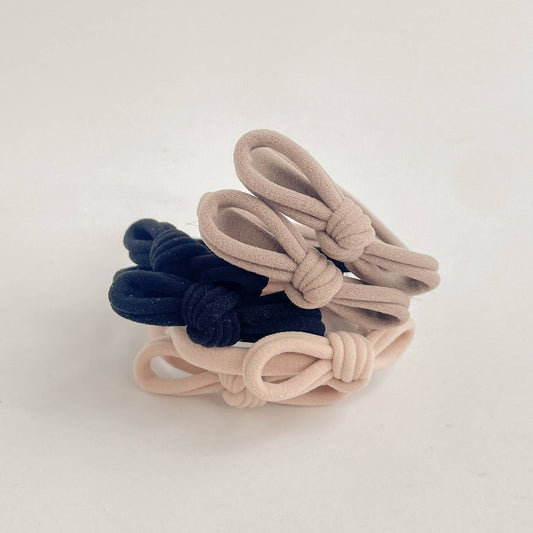 Seamless Knotted Bow Hair Ties (Set of 6)