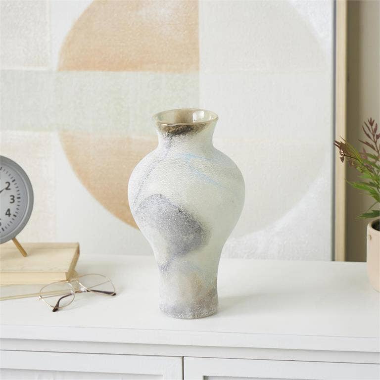 Frosted 'Marbled' Vase