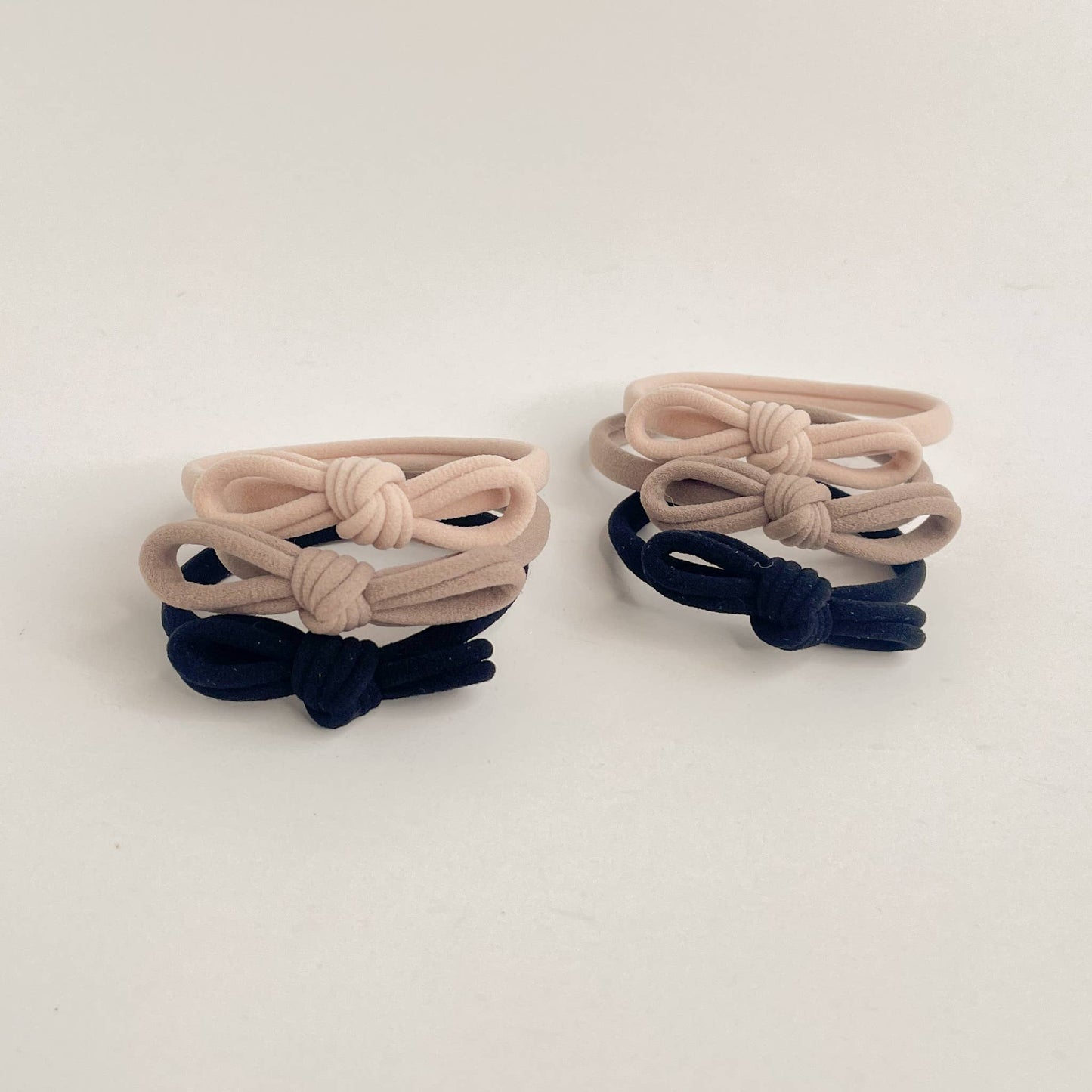 Seamless Knotted Bow Hair Ties (Set of 6)