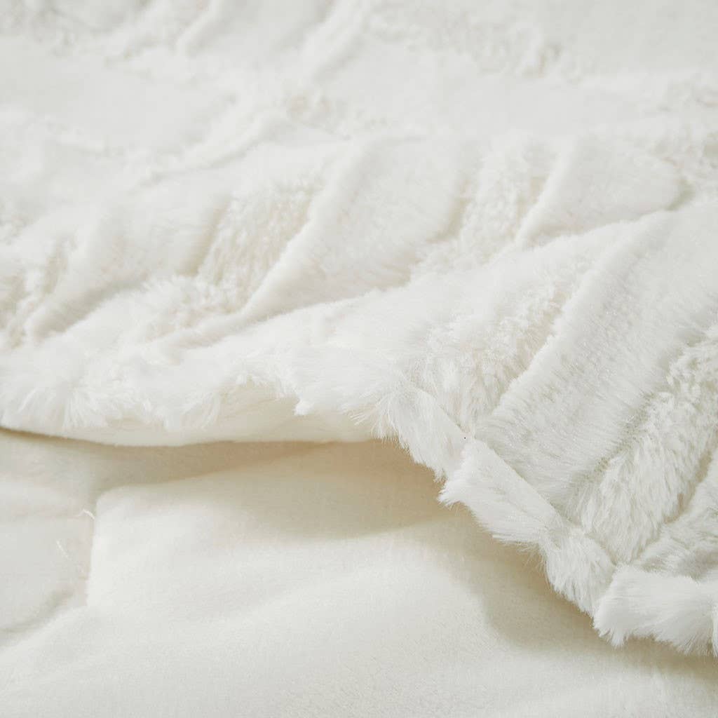 Ultra Plush 50x60" Throw Blanket, Ivory