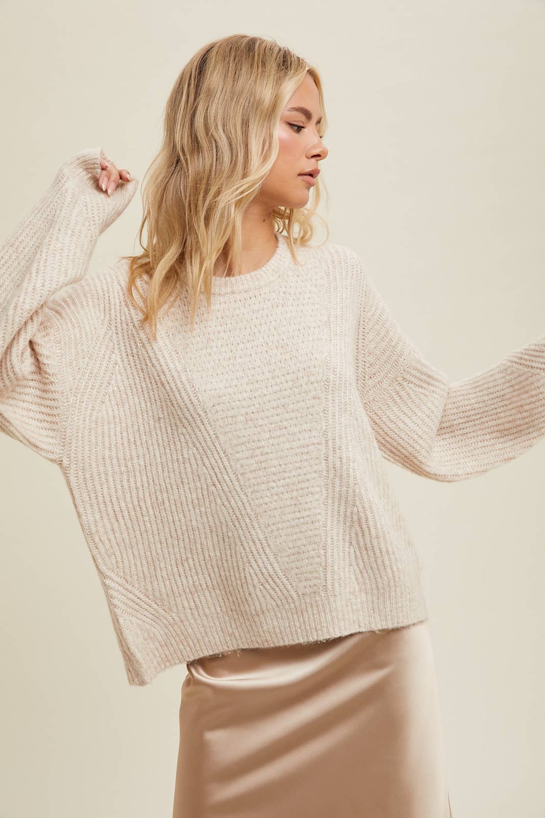 BRUSHED KNIT SWEATER / WL24-8982