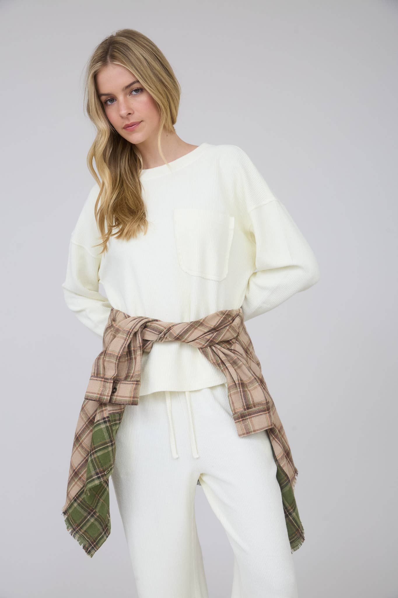 Long Sleeve Rib Knit Top