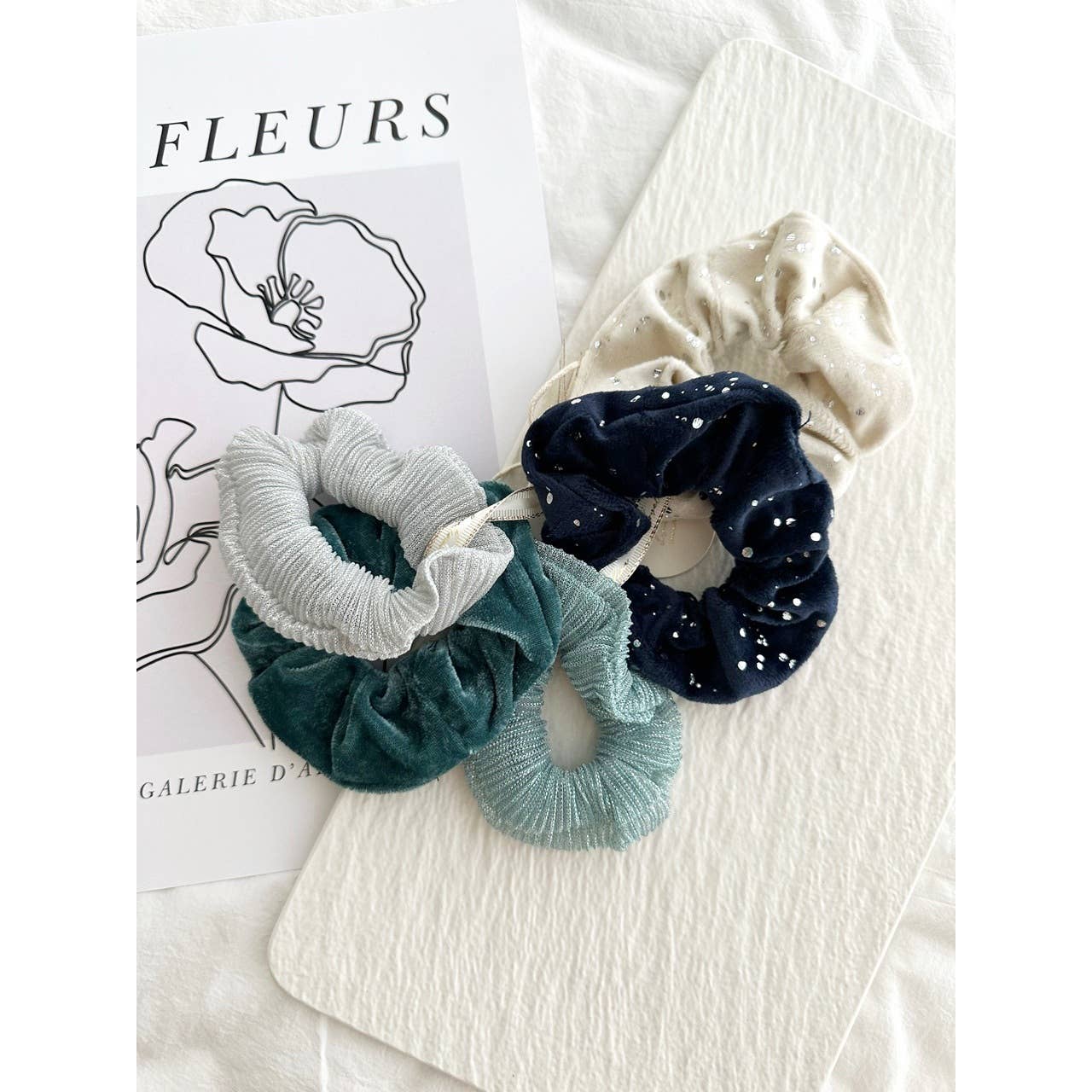 5-Assorted Hair Scrunchies - GEMINI