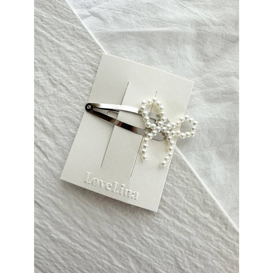 Pearl Ribbon Barrettes