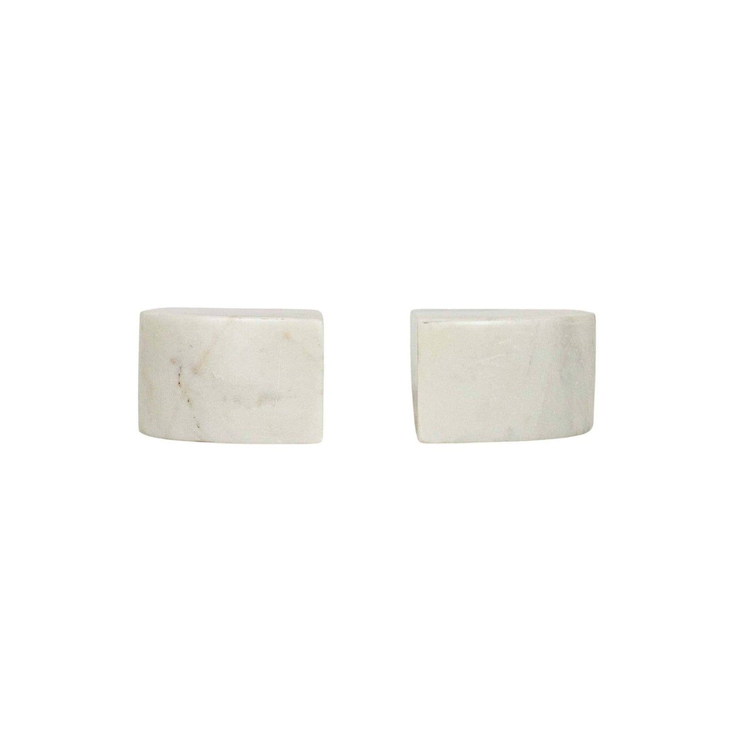 Marble Bookends White, Set Of 2