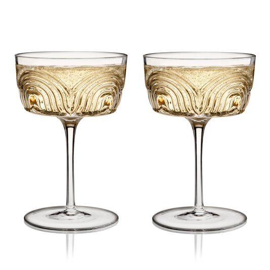 Deco Beau Crystal Cocktail Coupes
