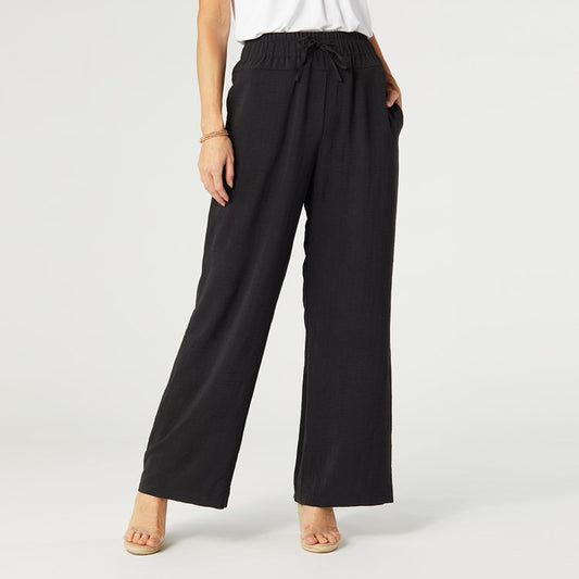 C + C Daphne High-Waisted Loose Bottom-Blk-SM