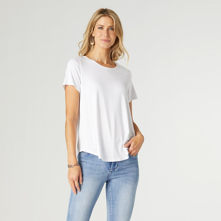 Coco + Carmen Erin Pleat Back Tee - White - S/M