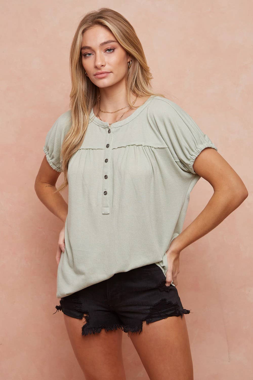 Drop Shoulder Top - 40113T-1