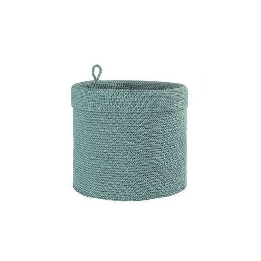 Crochet 12x12 Round Basket Sea Spray Blue