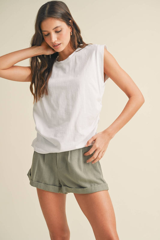 RUCHED MUSCLE TEE / WL23-8289